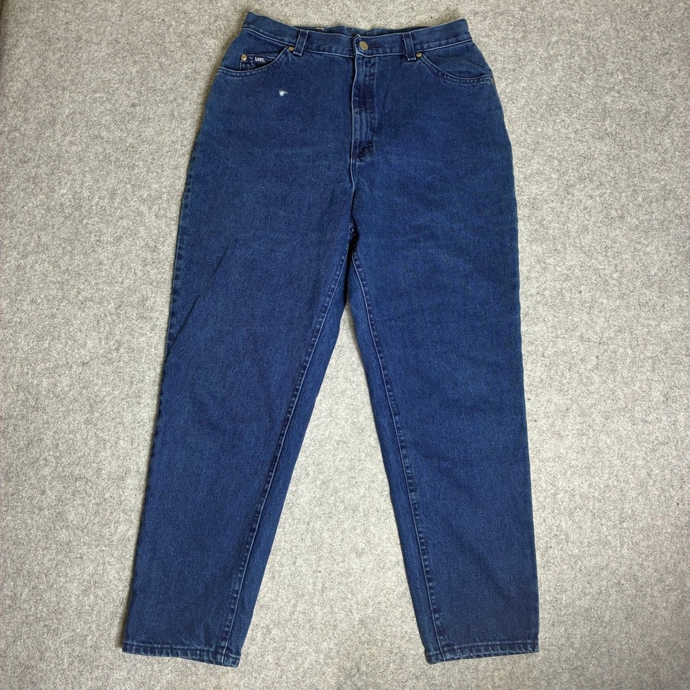 Vintage Lee Riders 16M W31xL28 High Waisted Mom Jeans Dark Wash Blue Denim